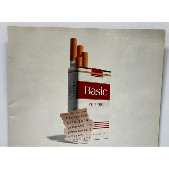 Philip Morris Basic Cigarettes Print Ad Vintage 1994 Smoking Tobacciana - Picture 4 of 6